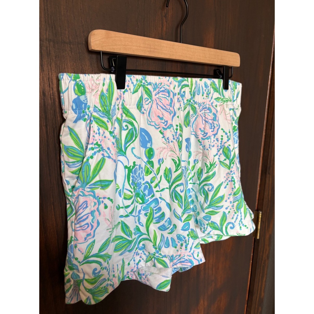 Lilly Pulitzer Ocean Treasure Shorts Blue Green Pink XL - Picture 2 of 5